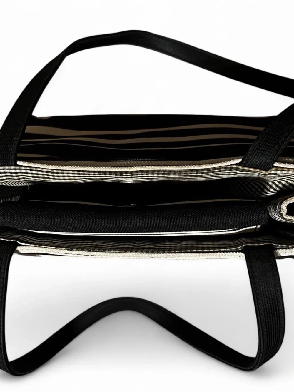 kate spade Black and Ivory Striped Tote